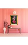 Divine Little Krishna Golden Photo Frame - 10x14 Inches | Elegant Wooden Frame For Home, Office & Temple Decoration | Spiritual Wall & Table Decor and Gift Item