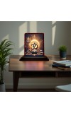 Car Desk/Table Top Om Symbol Wooden Photo Stand 3x4 Inches, Compact & Stylish Spiritual Display For Car, Home & Office (Pack Of 1) (F14449)