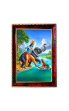 Lord Gajendra Moksha Photo Frame For Wall & Table | 7x9 Inch Golden Cherry Finish | Decorative Lord Gajendra Moksha Photo Frame For Home, Office & Pooja Room (F11438)