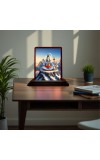 Car Desk/Table Top Lord Shiva Wooden Photo Stand 3x4 Inches, Compact & Stylish Spiritual Display For Car, Home & Office (Pack Of 1) (F14309)