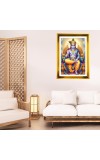 Lord Vishnu Golden Photo Frame - 16x20 Inches | Elegant Wooden Frame For Home, Office & Temple Decoration | Spiritual Wall & Table Decor And Gift Item (F9451)