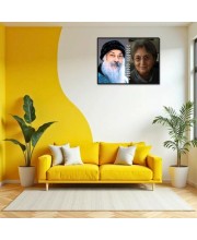 Acharya Rajneesh (Oshoo) &Maa Anand Sheela Laminated Photo - 7x9 Inches, Divine Blessings For Home & Office And Temple Decoration (F16176)