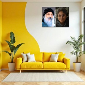 Acharya Rajneesh (Oshoo) &Maa Anand Sheela Laminated Photo - 7x9 Inches, Divine Blessings For Home & Office And Temple Decoration (F16176)