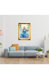 Mata Lakhsmi Golden Photo Frame - 16x20 Inches | Elegant Wooden Frame For Home, Office & Temple Decoration | Spiritual Wall & Table Decor And Gift Item (F9708)
