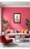 Lord Dhanvanthari Photo Frame For Wall & Table | 7x9 Inch Golden Cherry Finish | Decorative Lord Dhanvanthari Photo Frame For Home, Office & Pooja Room (F11301)