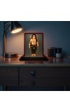 Car Desk/Table Top Lord Ayyappan Wooden Photo Stand 3x4 Inches, Compact & Stylish Spiritual Display For Car, Home & Office (Pack Of 1) (F14251)