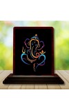Car Desk/Table Top Lord Ganesha Wooden Photo Stand 3x4 Inches, Compact & Stylish Spiritual Display For Car, Home & Office (Pack Of 1) (F14622)
