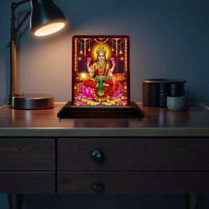 Car Desk/Table Top Goddess Lakshmi Wooden Photo Stand 3x4 Inches, Compact & Stylish Spiritual Display For Car, Home & Office (Pack Of 1) (F14138) Car Desk/Table Top Goddess Lakshmi Wooden Photo Stand 3x4 Inches, Compact & Stylish Spiritual Display For Car, Home & Office (Pack Of 1) (F14138)