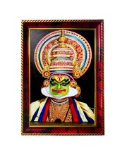 Kathakali Photo Frame For Wall & Table | 7x9 Inch Golden Cherry Finish | Decorative Kathakali Photo Frame For Home, Office & Pooja Room (F11342)