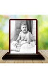 Car Desk/Table Top Sri Sri Anukul Chandra Thakur Wooden Photo Stand 3x4 Inches, Compact & Stylish Spiritual Display For Car, Home & Office (Pack Of 1) (F14642)