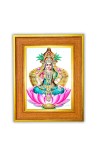 Goddess Lakshmi Photo Frame 18x22 Inches-Brown Wooden Frame For Home, Office & Temple Decoration And Gifting (F6485)