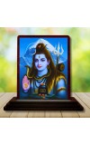 Car Desk/Table Top Lord Shiva Wooden Photo Stand 3x4 Inches, Compact & Stylish Spiritual Display For Car, Home & Office (Pack Of 1) (F14183)
