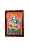 Lord Ganesha Photo Frame For Wall & Table | 7x9 Inch Golden Cherry Finish | Decorative Lord Ganesha Photo Frame For Home, Office & Pooja Room (F11616)