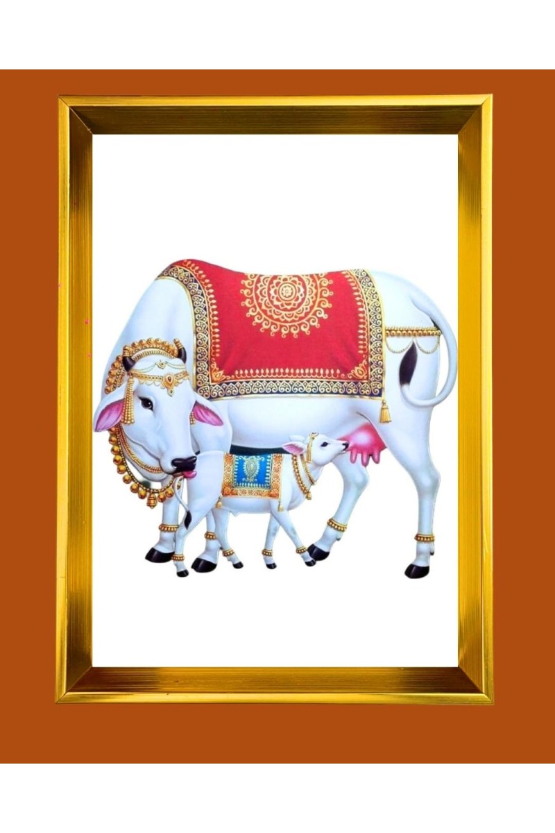 Golden Photo Frame - 10x14 Inches | Elegant Wooden Frame For Home, Office & Temple Decoration | Spiritual Wall & Table Decor and Gift Item