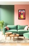 Kalighat Kali Maa Photo Frame For Wall & Table | 7x9 Inch Golden Cherry Finish | Decorative Kalighat Kali Maa Photo Frame For Home, Office & Pooja Room (F11460)