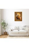 Divine Maa Durga Photo Frame 10x14 Inches-Brown Wooden Frame For Home, Office & Temple Decoration And Gifting (F6268)