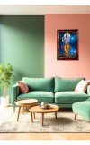 Lord Krishna Photo Frame For Wall & Table | 7x9 Inch Golden Cherry Finish | Decorative Lord Krishna Photo Frame For Home, Office & Pooja Room (F11449)