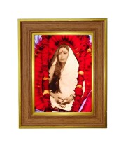 Sri Sarada Devi Photo Frame 14x18 Inches-Brown Wooden Frame For Home, Office & Temple Decoration And Gifting (F6408)