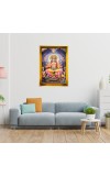 Lord Brahma Golden Photo Frame - 14x18 Inches | Elegant Wooden Frame For Home, Office & Temple Decoration | Spiritual Wall & Table Decor And Gift Item (F9714)