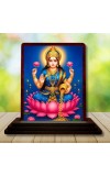 Car Desk/Table Top Goddess Lakshmi Wooden Photo Stand 3x4 Inches, Compact & Stylish Spiritual Display For Car, Home & Office (Pack Of 1) (F14527)