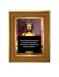 Buddha Photo Frame 10x14 Inches-Brown Wooden Frame For Home, Office & Temple Decoration And Gifting (F6326)