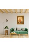 Sri Chaitanyaa Mahaprabhu Photo Frame 10x14 Inches-Brown Wooden Frame For Home, Office & Temple Decoration And Gifting (F6292)