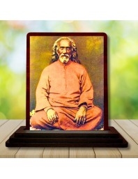 Car Desk/Table Top Swami Sri Yukteswar Giri Wooden Photo Stand 3x4 Inches, Compact & Stylish Spiritual Display For Car, Home & Office (Pack Of 1) (F14635)