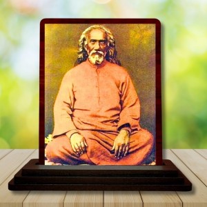Car Desk/Table Top Swami Sri Yukteswar Giri Wooden Photo Stand 3x4 Inches, Compact & Stylish Spiritual Display For Car, Home & Office (Pack Of 1) (F14635)
