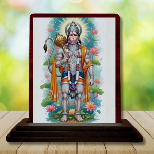 Car Desk/Table Top Lord Hanuman Wooden Photo Stand 3x4 Inches, Compact & Stylish Spiritual Display For Car, Home & Office (Pack Of 1) (F15091) Car Desk/Table Top Lord Hanuman Wooden Photo Stand 3x4 Inches, Compact & Stylish Spiritual Display For Car, Home & Office (Pack Of 1) (F15091)