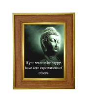 Lord Buddha Photo Frame 16x20 Inches-Brown Wooden Frame For Home, Office & Temple Decoration And Gifting (F6309)