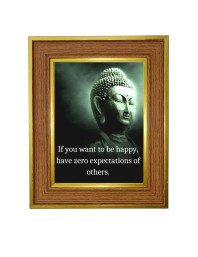 Lord Buddha Photo Frame 18x22 Inches-Brown Wooden Frame For Home, Office & Temple Decoration And Gifting (F6309)