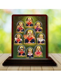 Car Desk/Table Top Maa Durga Wooden Photo Stand 3x4 Inches, Compact & Stylish Spiritual Display For Car, Home & Office (Pack Of 1) (F15071)