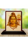 Car Desk/Table Top Lord Shiva Wooden Photo Stand 3x4 Inches, Compact & Stylish Spiritual Display For Car, Home & Office (Pack Of 1) (F14180)
