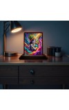 Car Desk/Table Top Lord Krishna Wooden Photo Stand 3x4 Inches, Compact & Stylish Spiritual Display For Car, Home & Office (Pack Of 1) (F14290)