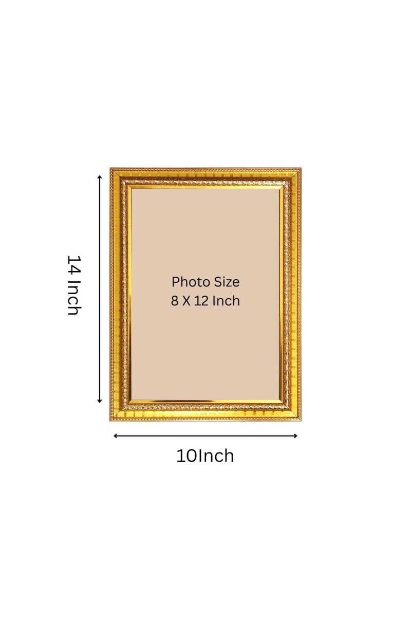 Brahma Vishnu Shiva Ram Sri Krishna Golden Designer Photo Frame | 10x14 Inch Religious Wall Hanging Frame For Home & Office Decoration | Hindu Deity Brahma Vishnu Shiva Ram Sri Krishna Spiritual Gif