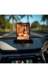 Car Desk/Table Top Lord Shiva Wooden Photo Stand 3x4 Inches, Compact & Stylish Spiritual Display For Car, Home & Office (Pack Of 1) (F14574)