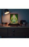 Car Desk/Table Top Lord Ganesha Wooden Photo Stand 3x4 Inches, Compact & Stylish Spiritual Display For Car, Home & Office (Pack Of 1) (F14159)