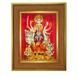 Maa Durga Photo Frame 14x18 Inches-Brown Wooden Frame For Home, Office & Temple Decoration And Gifting (F6269) Maa Durga Photo Frame 14x18 Inches-Brown Wooden Frame For Home, Office & Temple Decoration And Gifting (F6269)