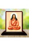 Car Desk/Table Top Paramahamsa Yogananda Wooden Photo Stand 3x4 Inches, Compact & Stylish Spiritual Display For Car, Home & Office (Pack Of 1) (F14477)