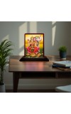 Car Desk/Table Top Goddess Lakshmi Wooden Photo Stand 3x4 Inches, Compact & Stylish Spiritual Display For Car, Home & Office (Pack Of 1) (F14528)