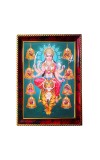 Goddess Durga Photo Frame For Wall & Table | 7x9 Inch Golden Cherry Finish | Decorative Goddess Durga Photo Frame For Home, Office & Pooja Room (F11824)