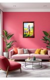 Lord Krishna Photo Frame For Wall & Table | 7x9 Inch Golden Cherry Finish | Decorative Lord Krishna Photo Frame For Home, Office & Pooja Room (F11410)