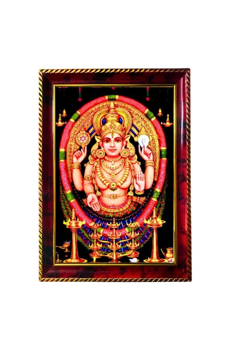 Chottanikkara Devi Photo Frame For Wall & Table | 7x9 Inch Golden Cherry Finish | Decorative Chottanikkara Devi Photo Frame For Home, Office & Pooja Room (F11448)