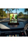Car Desk/Table Top Lord Buddha Wooden Photo Stand 3x4 Inches, Compact & Stylish Spiritual Display For Car, Home & Office (Pack Of 1) (F14495)
