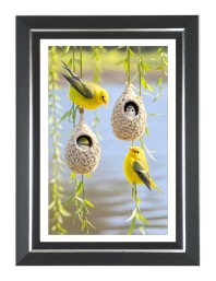 Yellow Warbler Photo Wall & Table Frame | 10x14 Inch Black Designer | Perfect For Gifting & Home Decor (F9642)