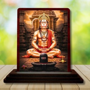 Car Desk/Table Top Lord Hanuman Wooden Photo Stand 3x4 Inches, Compact & Stylish Spiritual Display For Car, Home & Office (Pack Of 1) (F14432) Car Desk/Table Top Lord Hanuman Wooden Photo Stand 3x4 Inches, Compact & Stylish Spiritual Display For Car, Home & Office (Pack Of 1) (F14432)