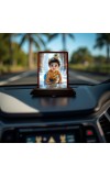 Car Desk/Table Top Lord Krishna Wooden Photo Stand 3x4 Inches, Compact & Stylish Spiritual Display For Car, Home & Office (Pack Of 1) (F14490)