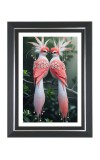 Regal Pink Birds Photo Wall & Table Frame | 12x16 Inch Black Designer | Perfect For Gifting & Home Decor (F9574)