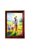 Lord Krishna Photo Frame For Wall & Table | 7x9 Inch Golden Cherry Finish | Decorative Lord Krishna Photo Frame For Home, Office & Pooja Room (F11410)