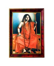 Acharya Srimat Swami Pranavanandaji Maharaj Photo Frame For Wall & Table | 7x9 Inch Golden Cherry Finish | Decorative Acharya Srimat Swami Pranavanandaji Maharaj Photo Frame For Home, Office & Pooja R